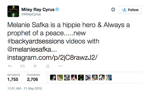 Miley Cyrus tweet