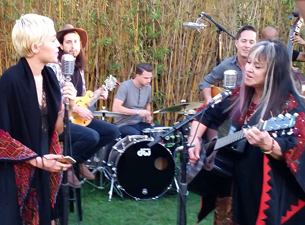 Miley Cyrus and Melanie at Miley's Backyard Session